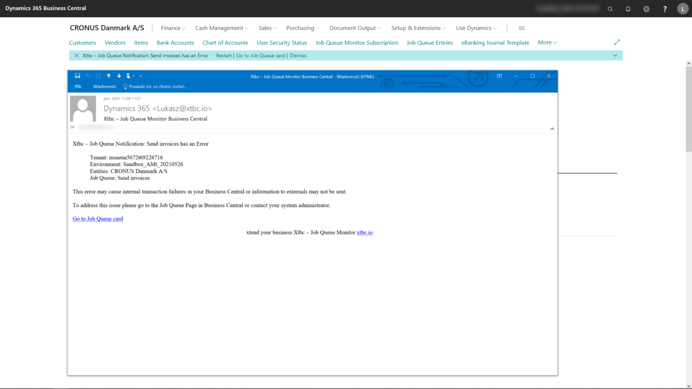 Job Queue Monitor Xtbc